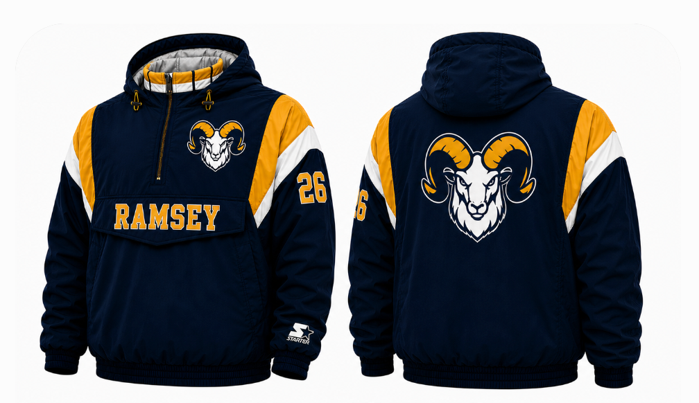 Ramsey - Youth Custom STARTER Embroidered Quilted Pullover Jacket